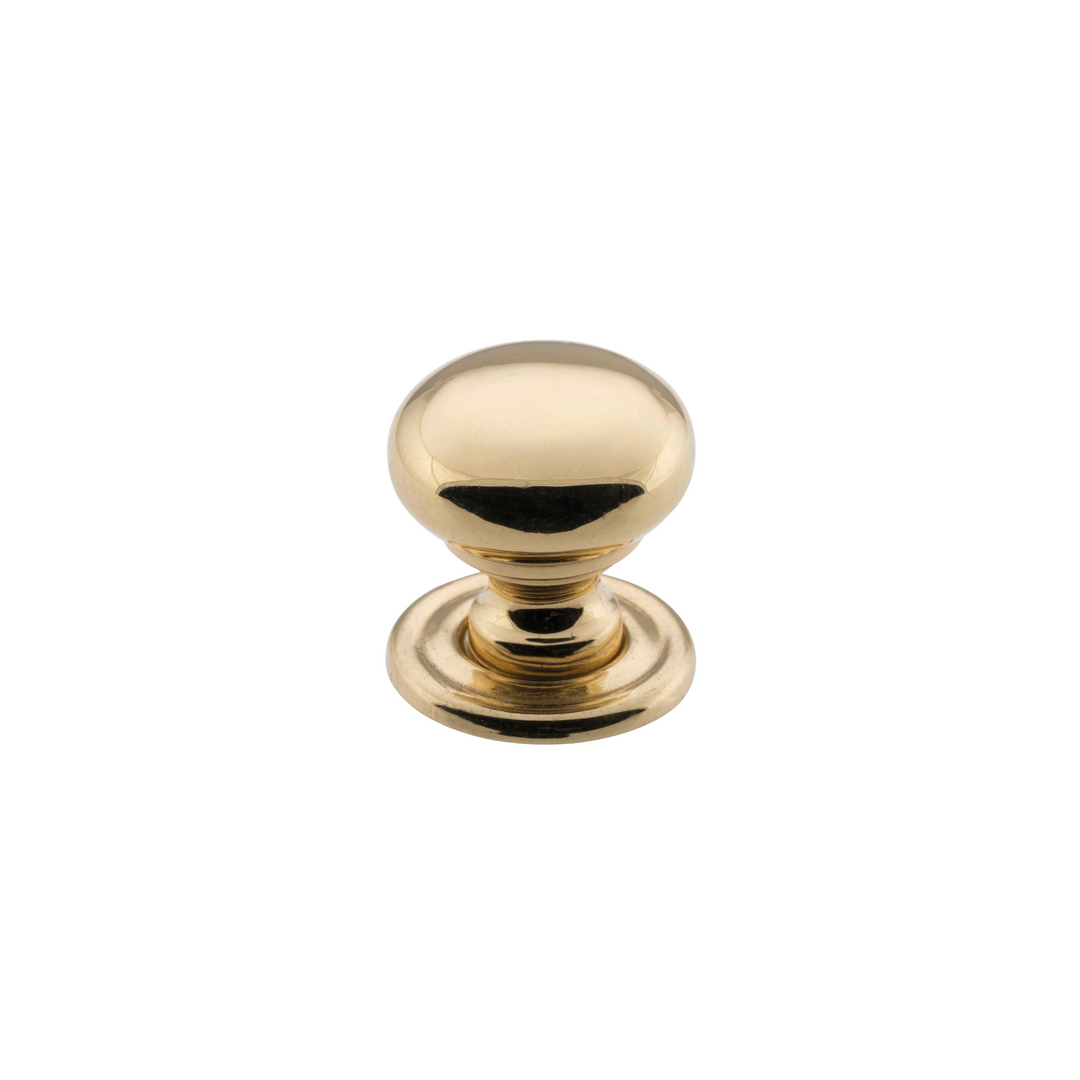 Cupboard Knob Classic Polished Brass 19mm