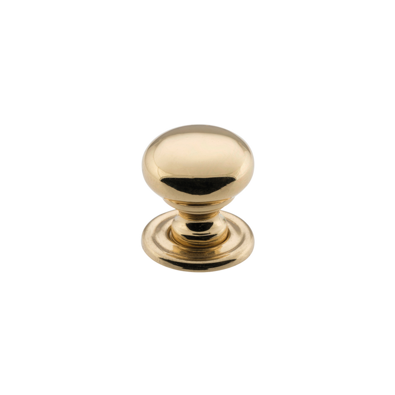 Cupboard Knob Classic Polished Brass 19mm