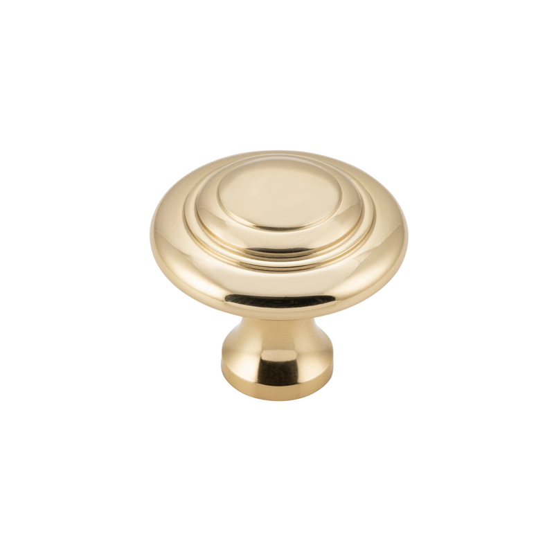 Cupboard Knob Domed Polished Brass 38mm