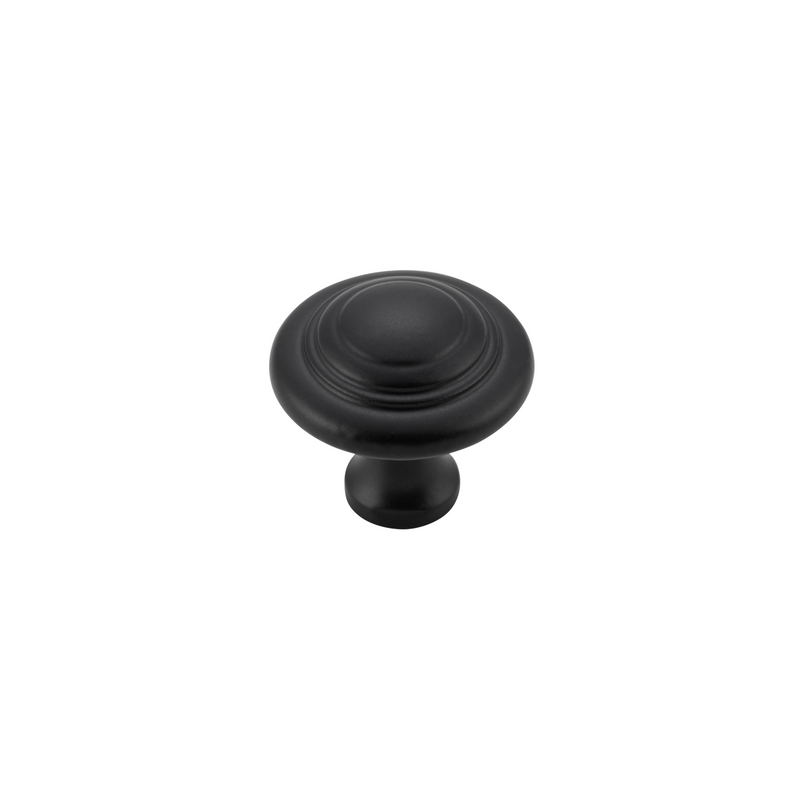 Cupboard Knob Domed Matt Black (Iron) 25mm