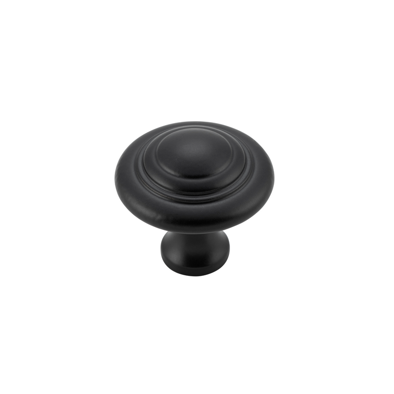 Cupboard Knob Domed Matt Black (Iron) 32mm