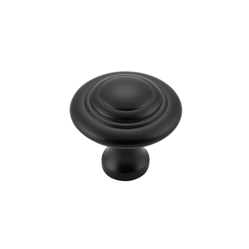 Cupboard Knob Domed Matt Black (Iron) 38mm