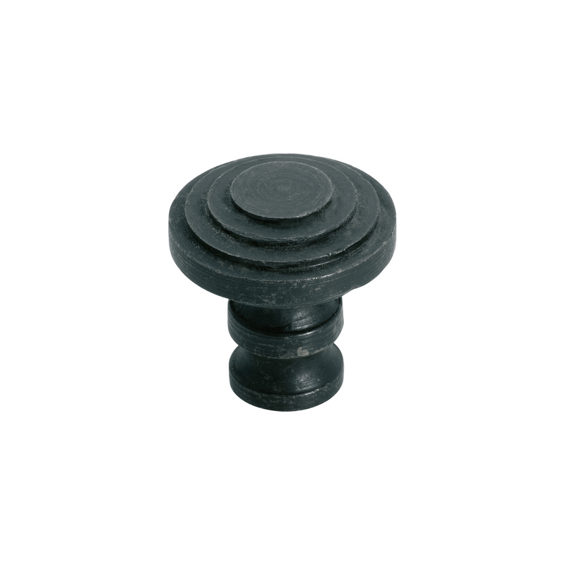 Cupboard Knob Stepped Matt Black 30mm