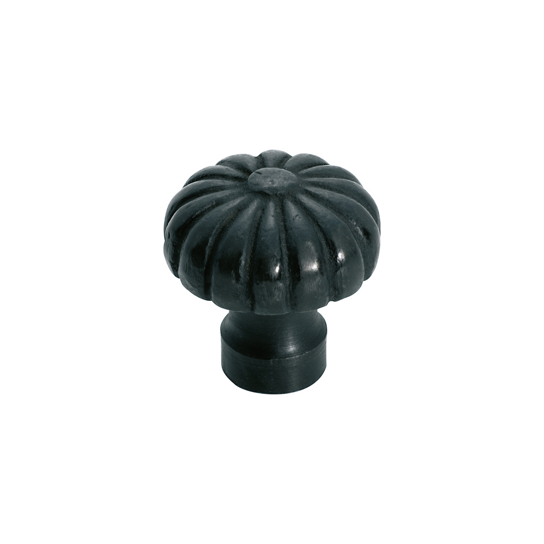 Cupboard Knob Fluted Matt Black 32mm