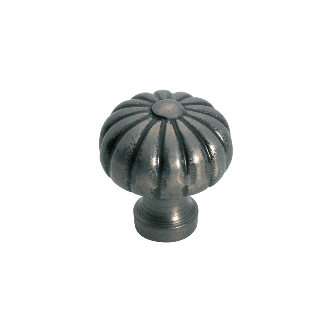 Cupboard Knob Fluted Polished Metal 32mm