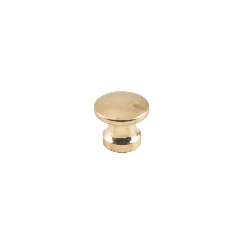 Cupboard Knob Curved Polished Brass 13mm