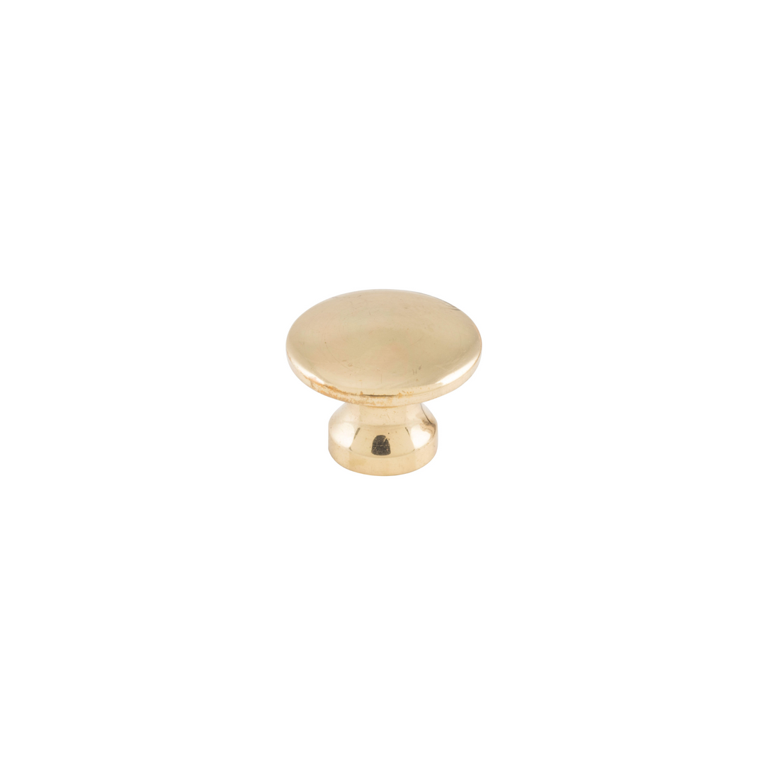 Cupboard Knob Curved Polished Brass 16mm