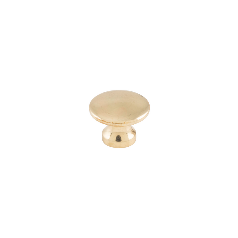 Cupboard Knob Curved Polished Brass 16mm