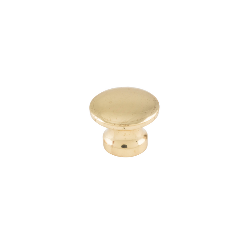 Cupboard Knob Curved Polished Brass 19mm