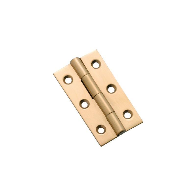 Hinge - Fixed Pin Polished Brass 50mm x 28mm