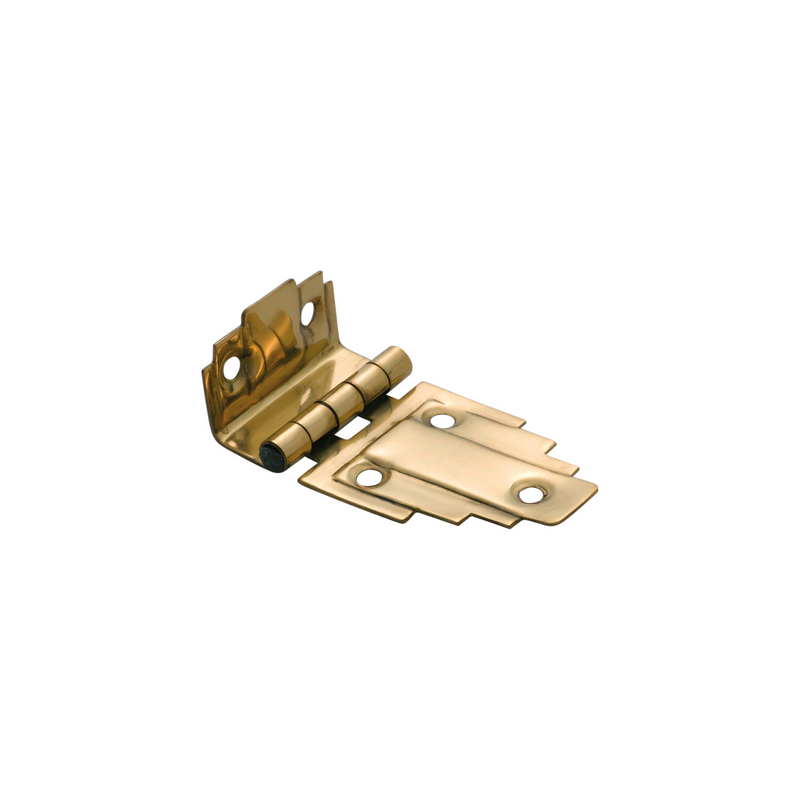 Offset Hinge - Stepped Polished Brass