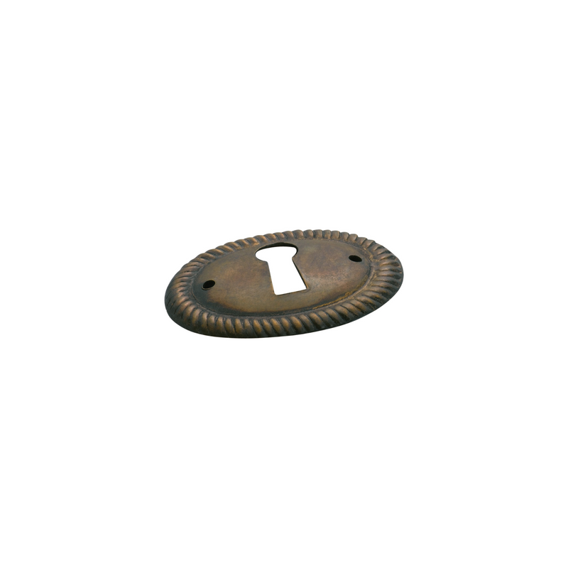 Escutcheon Oval Rope Antique Brass