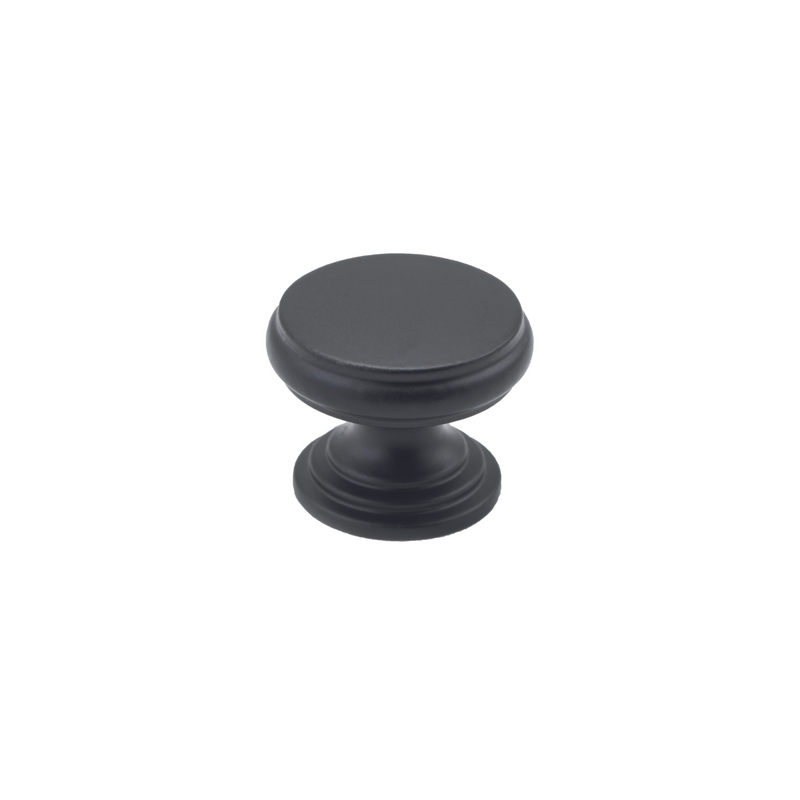 Cupboard Knob Flat Matt Black 25mm