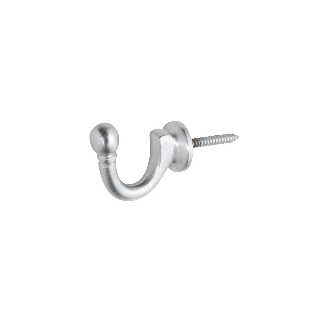 Tie Back Hook Satin Chrome