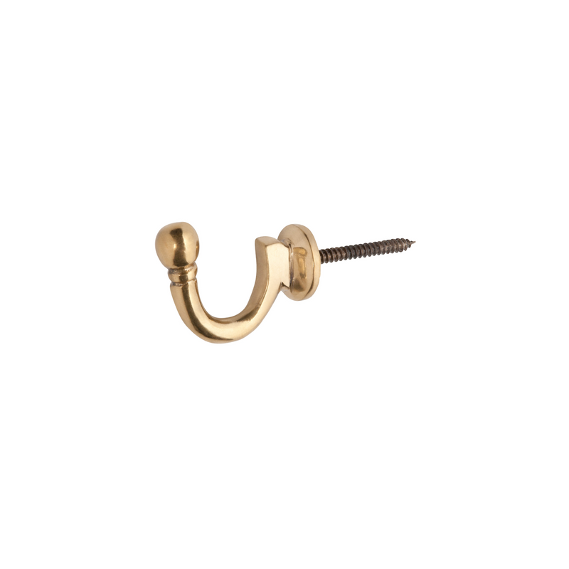 Tie Back Hook Polished Brass