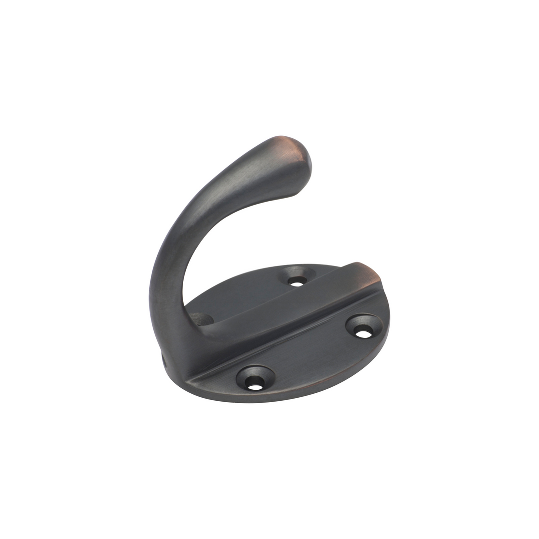 Single Robe Hook - Oval Antique Copper