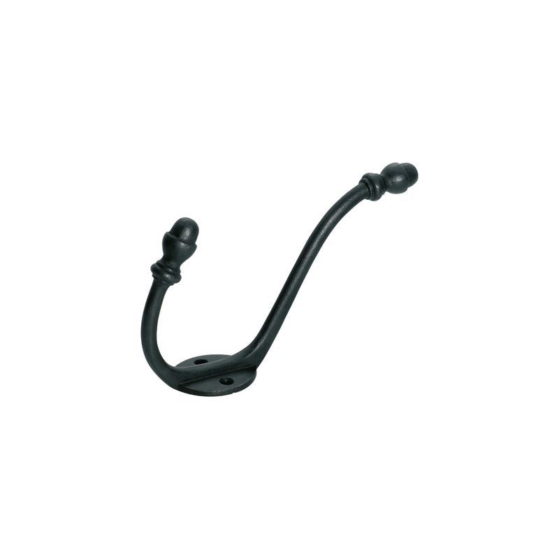 Hat & Coat Hook - Acorn Matt Black