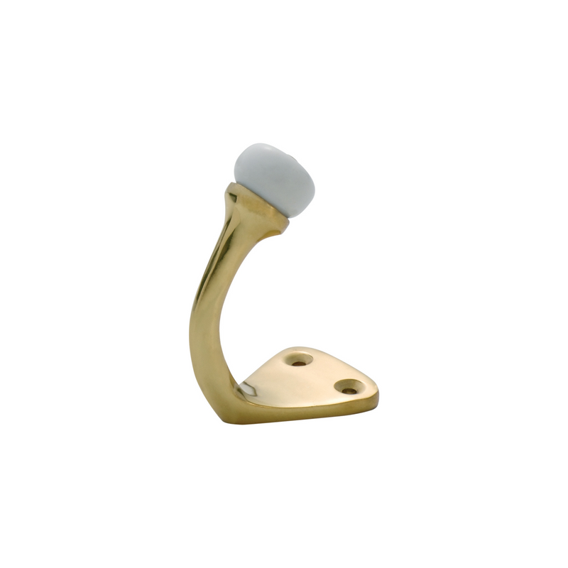 Robe Hook - Porcelain Tip Polished Brass