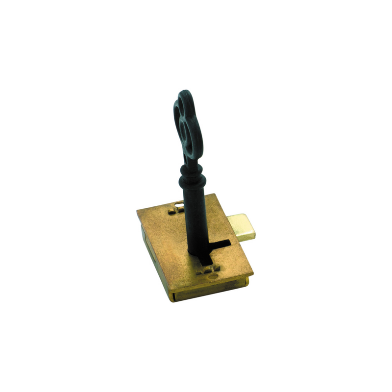 Cupboard Lock Brass 38mm x 20mm