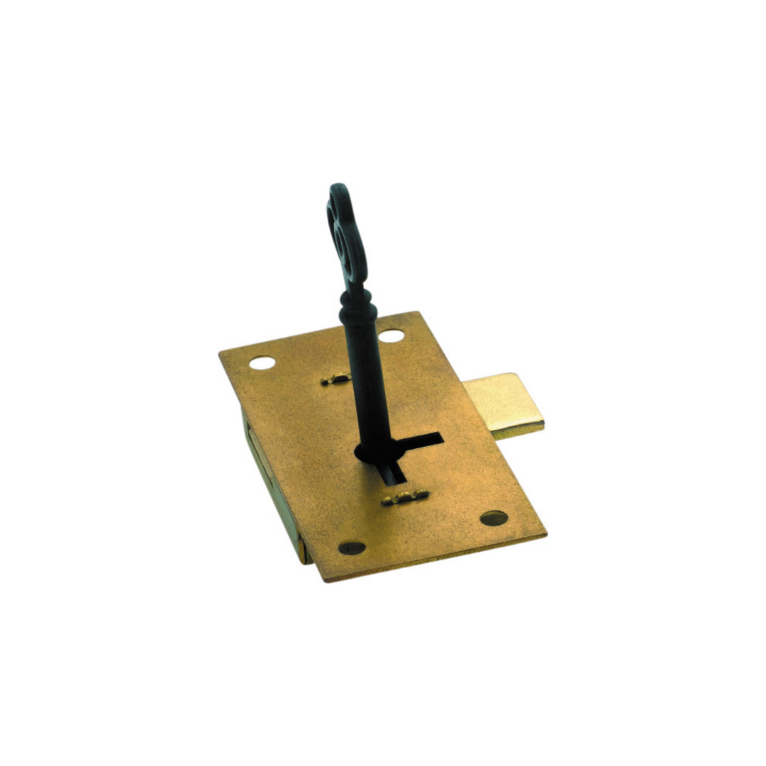 Cupboard Lock Brass 76mm x 37mm