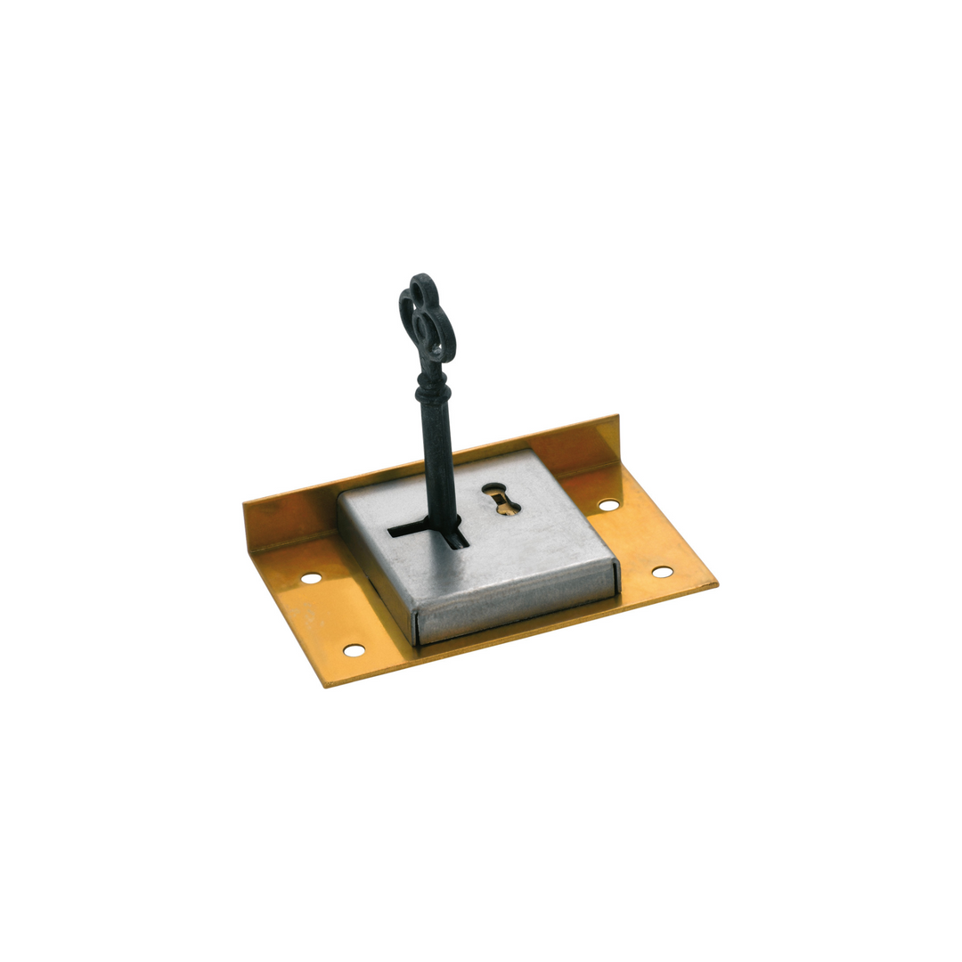 Drawer/Till Lock Brass 76mm x 48mm