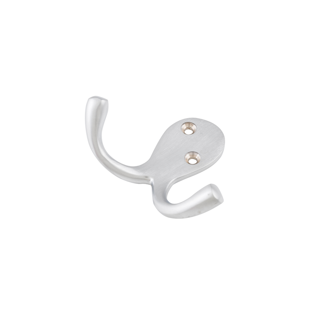 Double Robe Hook Satin Chrome