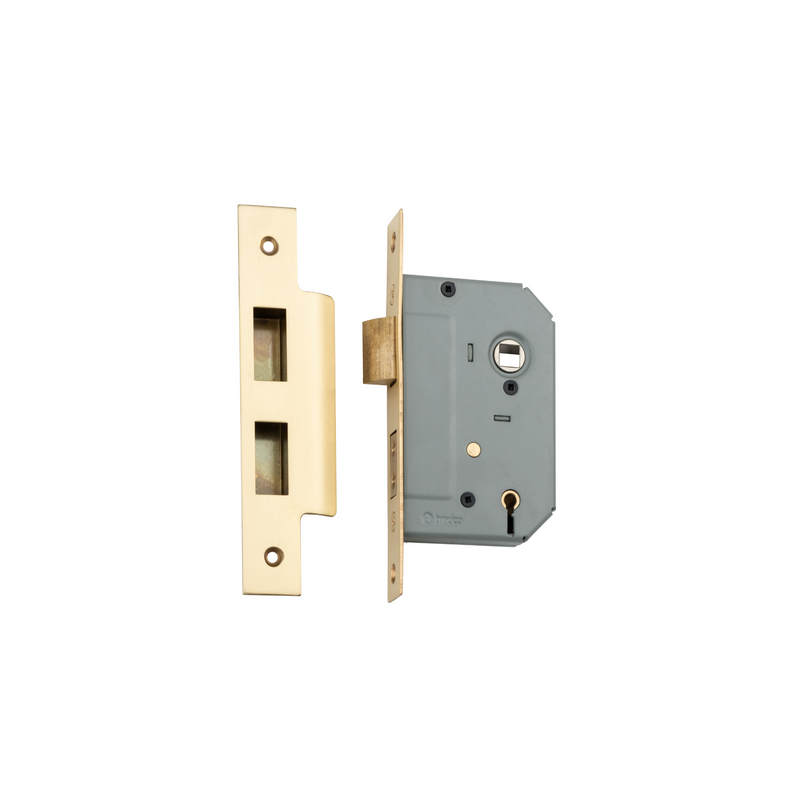 5 Lever Mortice Lock Satin Brass 46mm