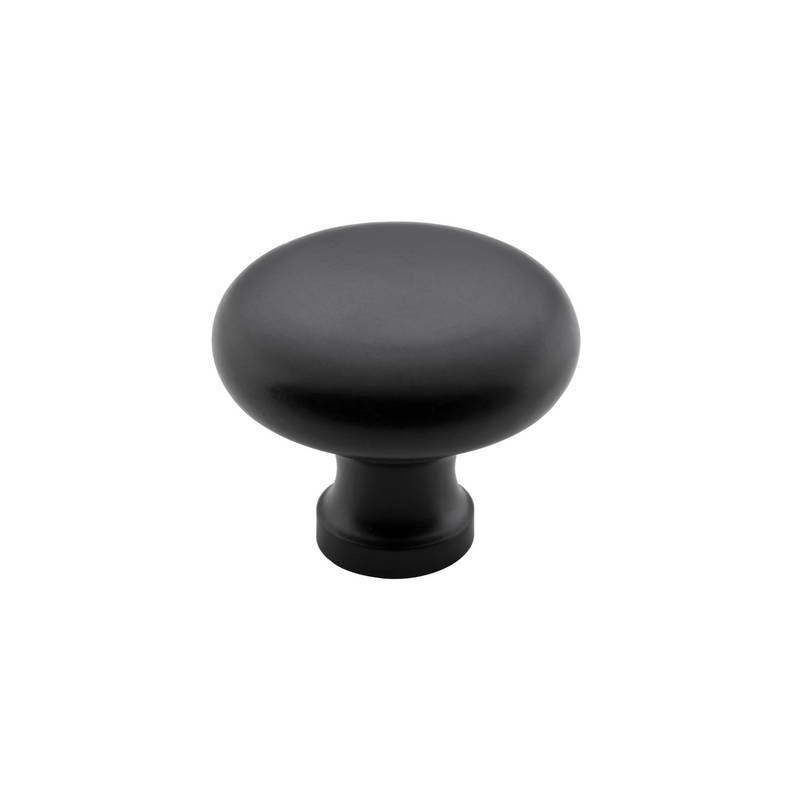 Cupboard Knob Round Matt Black 38mm