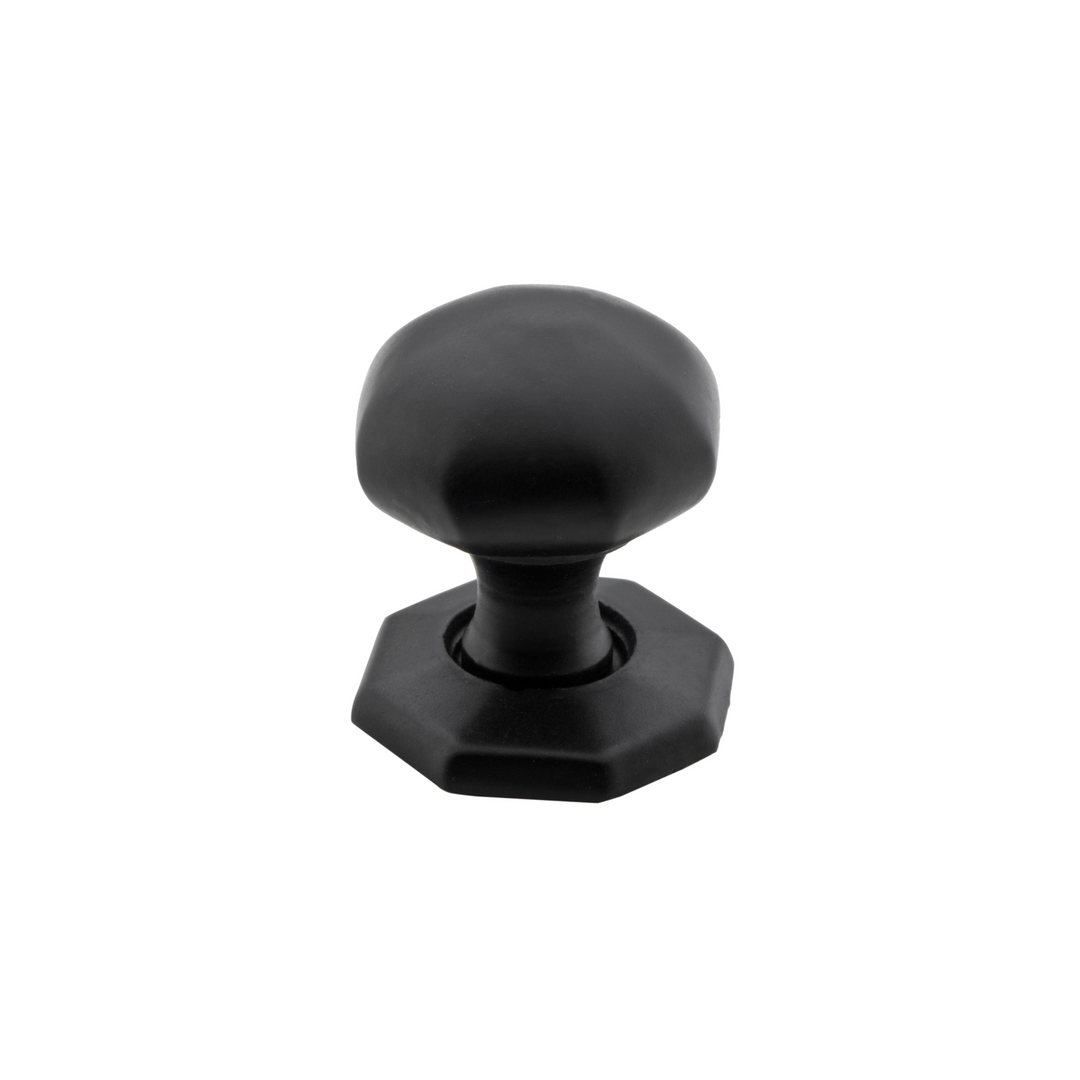 Cupboard Knob Octagonal Matt Black 25mm