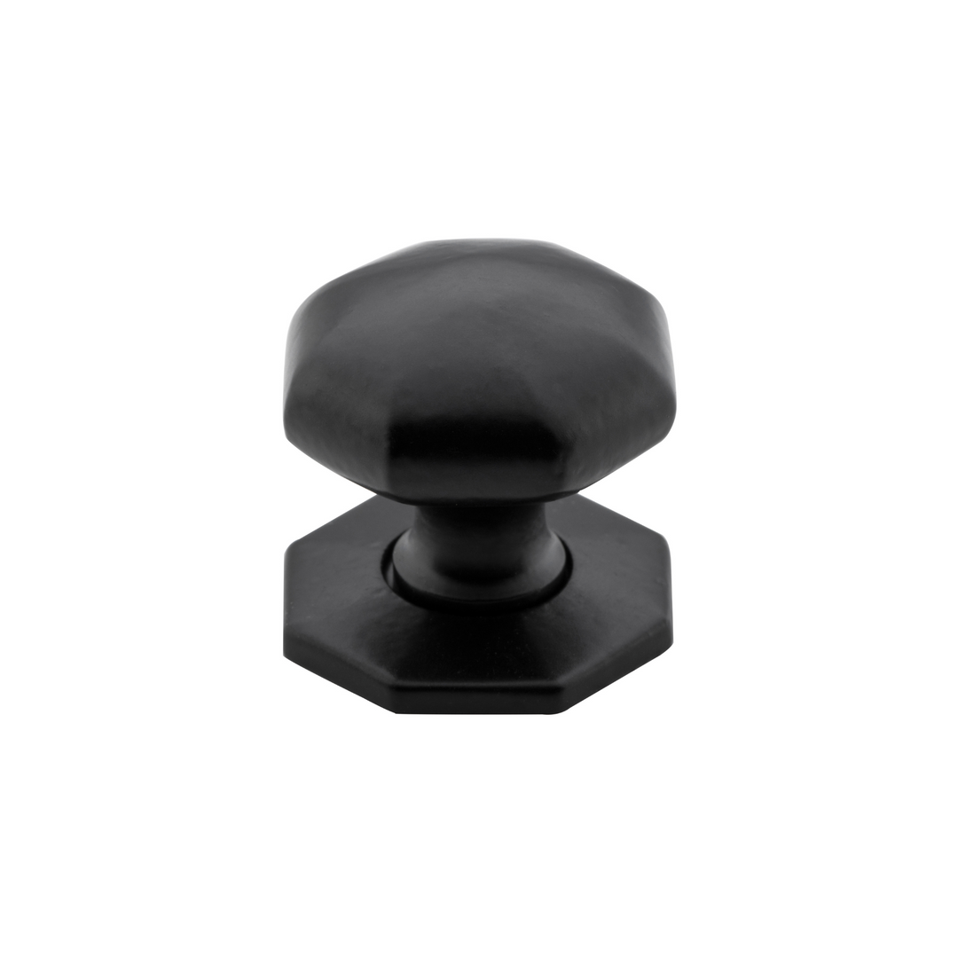Cupboard Knob Octagonal Matt Black 32mm