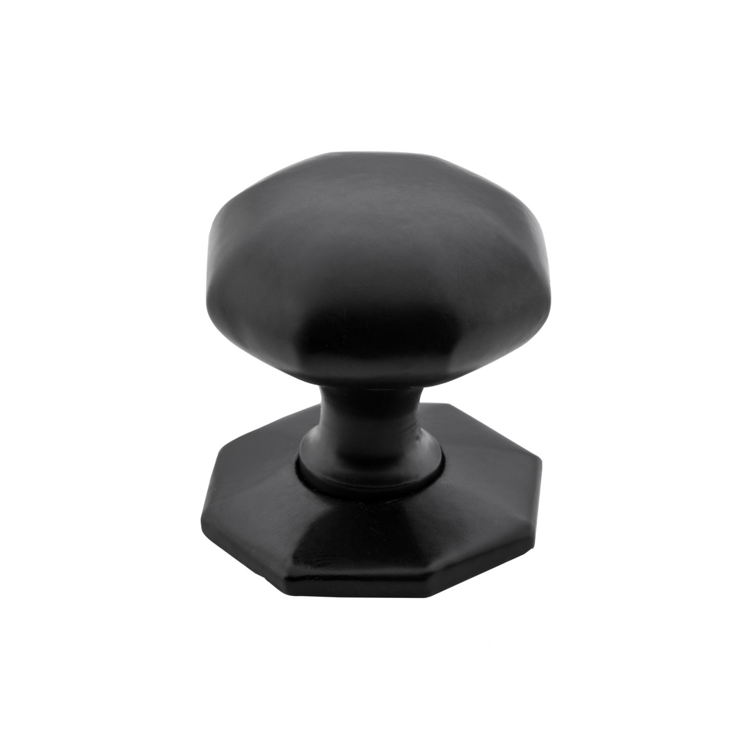 Cupboard Knob Octagonal Matt Black 38mm