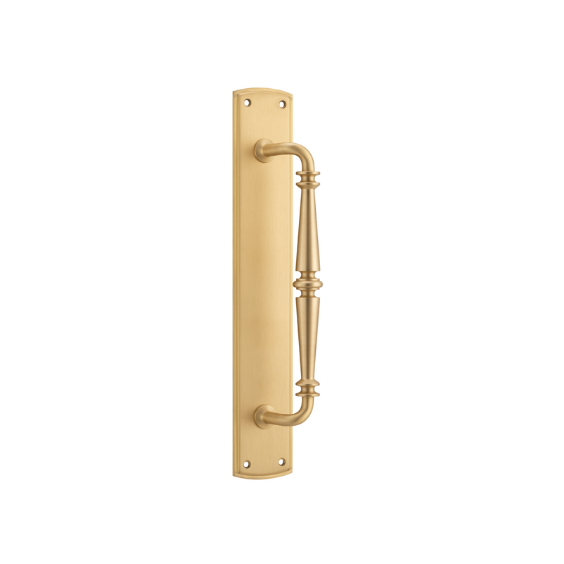 Sarlat Pull Handle on Backplate Brushed Brass