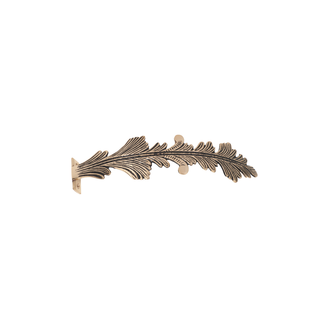 Curtain Sweep Leaf Polished Brass