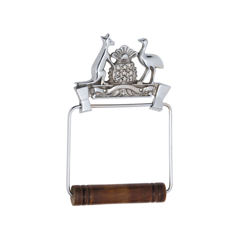 Coat of Arms Toilet Roll Holder Polished Chrome