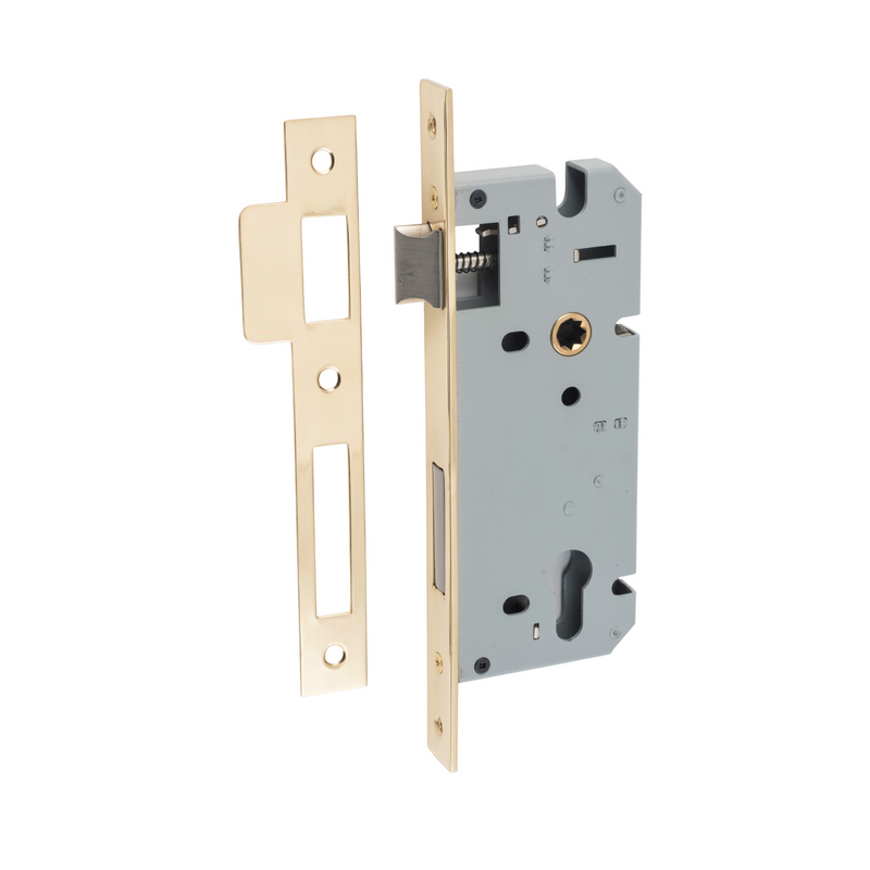 85mm Euro Lock Polished Brass 45mm