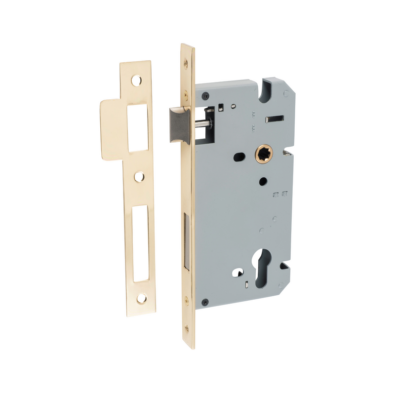 85mm Euro Lock Polished Brass 60mm