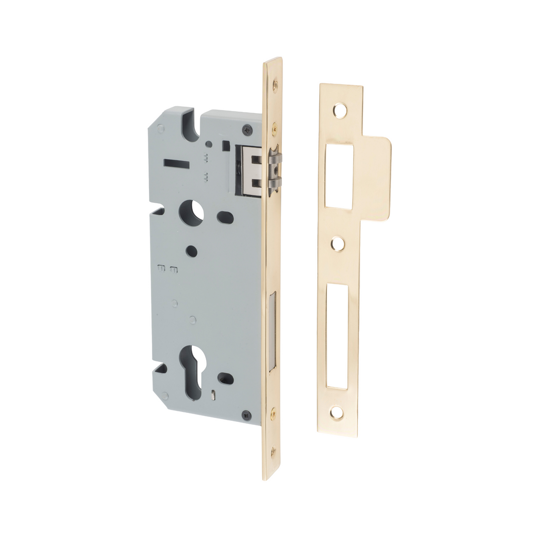 Euro Roller Lock Polished Brass 45mm