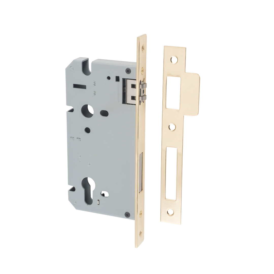 Euro Roller Lock Polished Brass 60mm