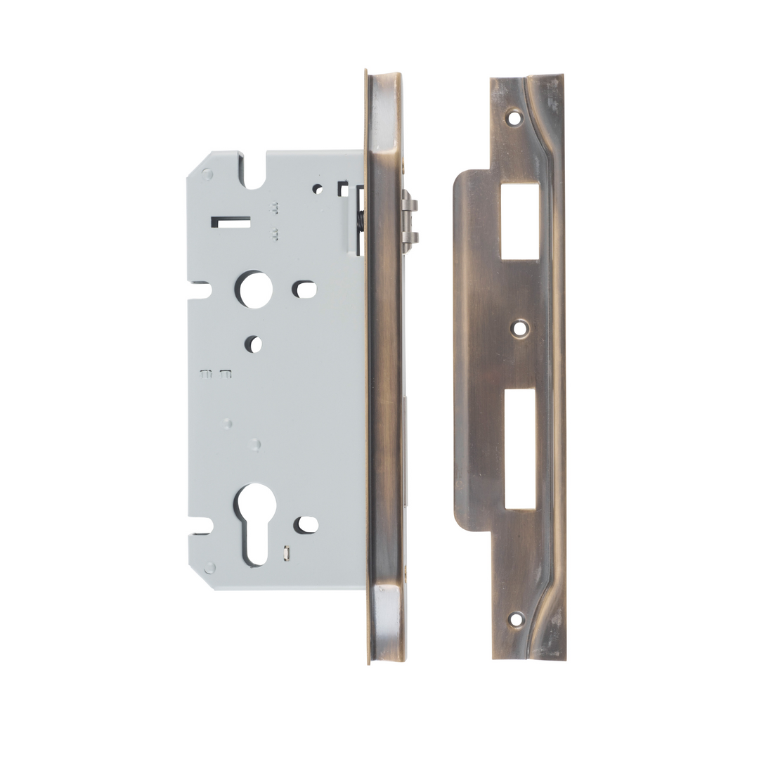 Euro Roller Lock Rebated Signature Brass 60mm