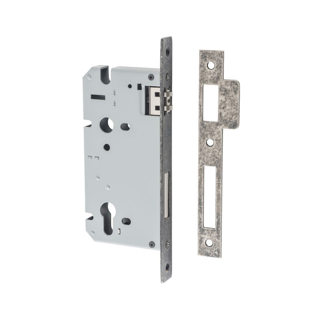 Euro Roller Lock Distressed Nickel 60mm