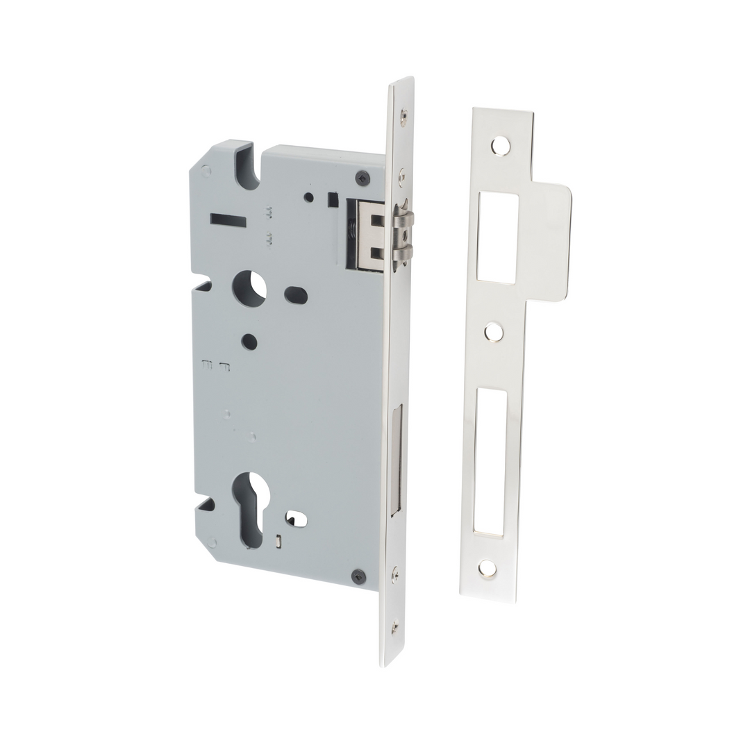 Euro Roller Lock Polished Nickel 60mm