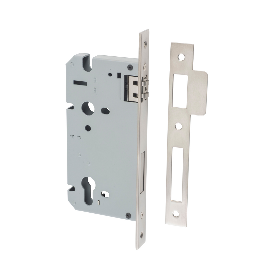Euro Roller Lock Satin Nickel 60mm