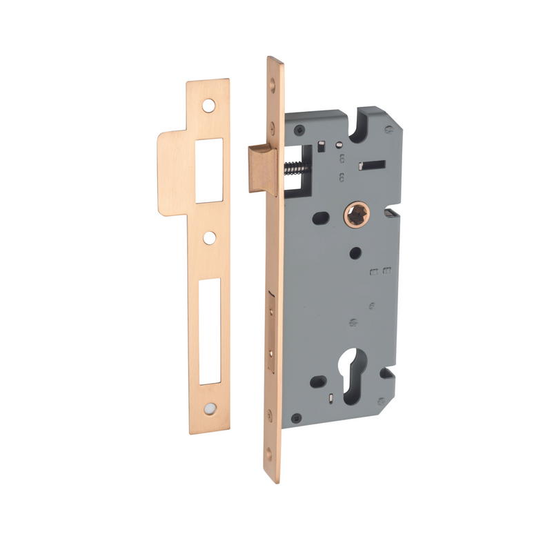 85mm Euro Lock Brushed Brass 45mm