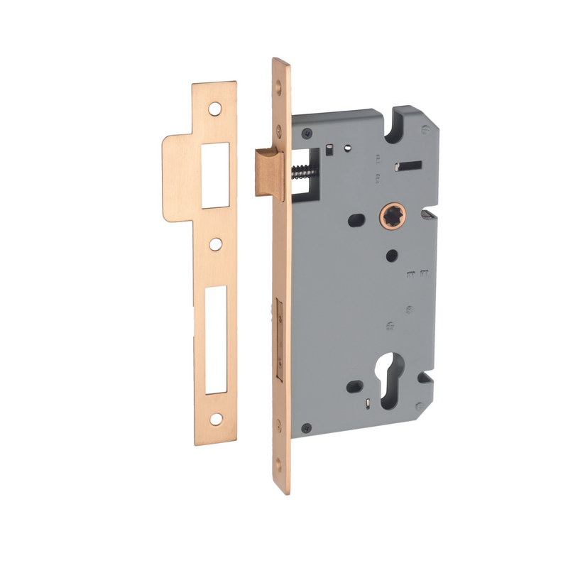 85mm Euro Lock Brushed Brass 60mm