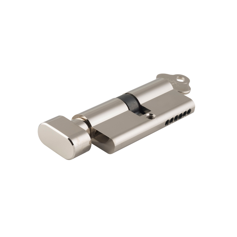 Euro Cylinder Key/Thumb Turn Polished Nickel 65mm