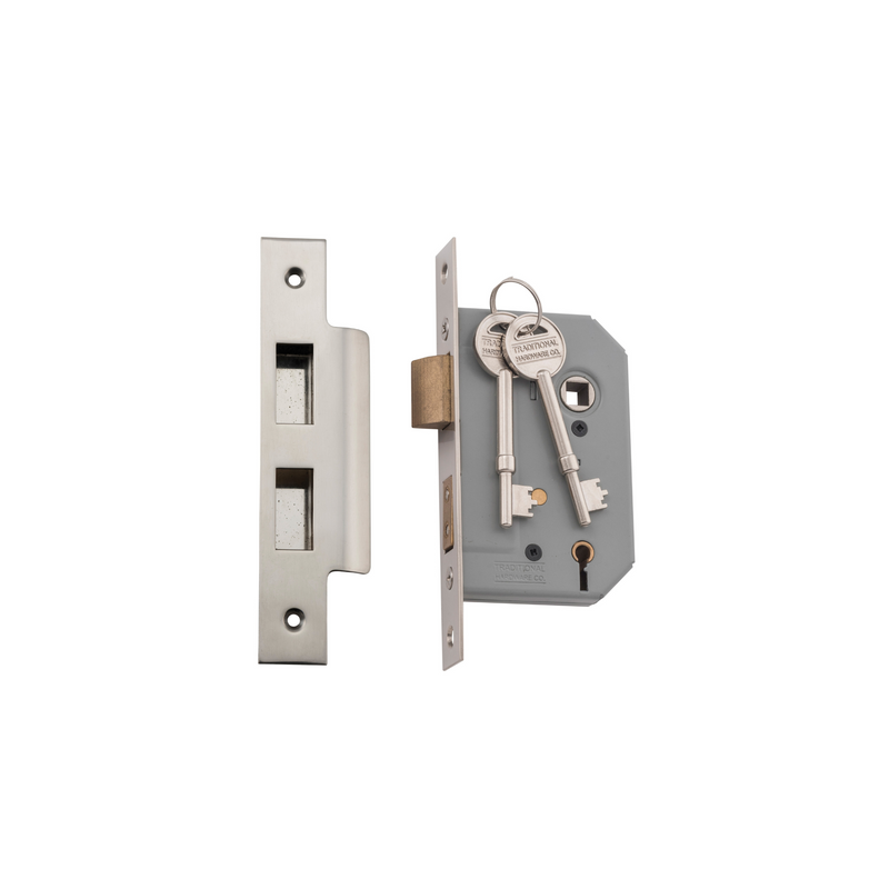 5 Lever Mortice Lock Satin Nickel 46mm