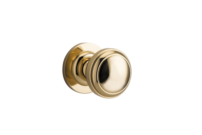 Paddington Knob on Rose Polished Brass