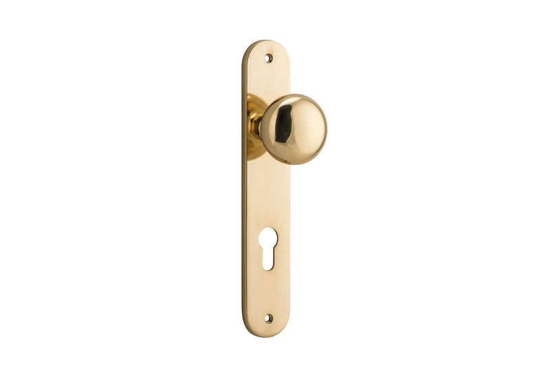 Cambridge Knob Oval Polished Brass