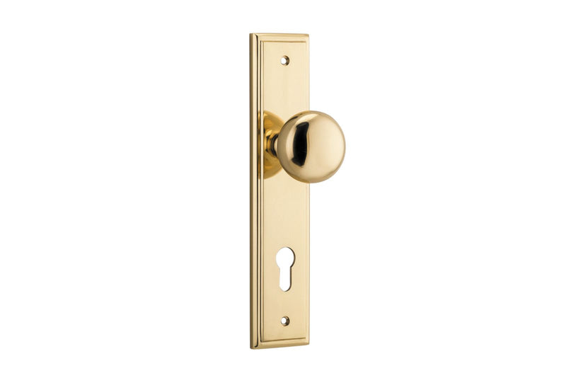 Cambridge Knob Stepped Polished Brass