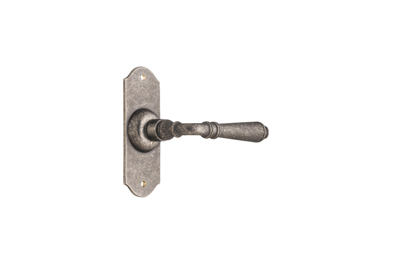 Reims Lever Short Backplate Rumbled Nickel